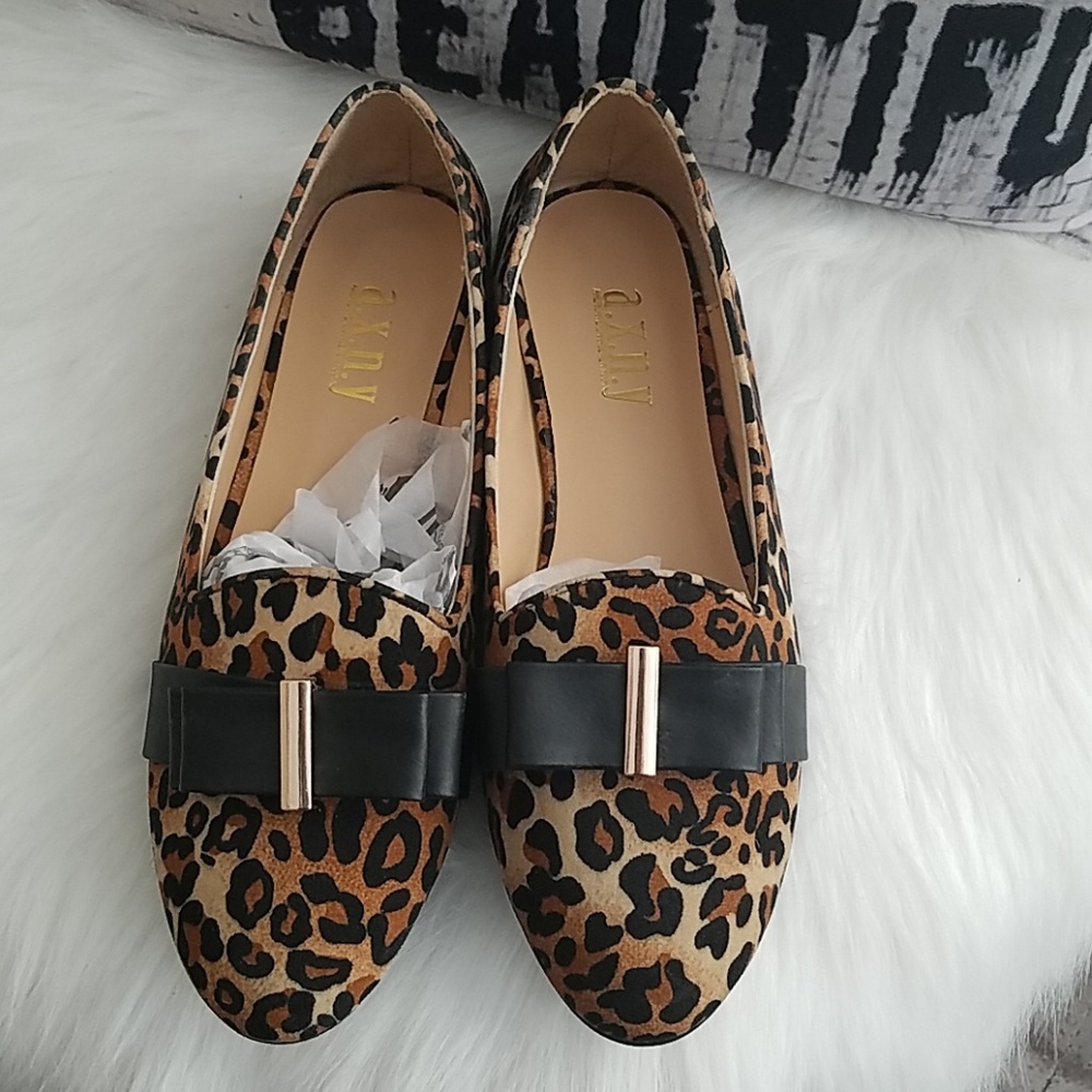 Leopard and Black Flats--Brand New